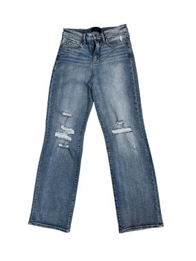 Buckle Black Straight Leg Jeans 26x32 Distressed Medium Wash Stretch